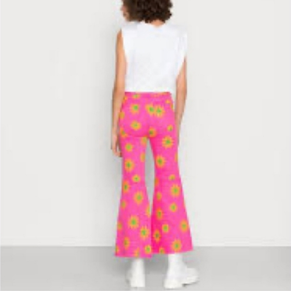 Free People YouthQuake Retro 70s Printed Crop Jeans in Lipstick Combo Size 25 - Picture 10 of 10